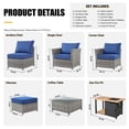thumbnail image 2 of XIZZI 10 Pieces Outdoor Conversation Set Wicker Patio Furniture Set with Fire Pit Table,Blue, 2 of 11