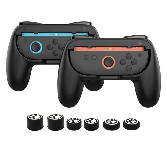 Ergonomic Grip for Switch 2 Game Controller / Joy-Con  Comfortable Grip Accessory with 6 pack Thumbstick Grip