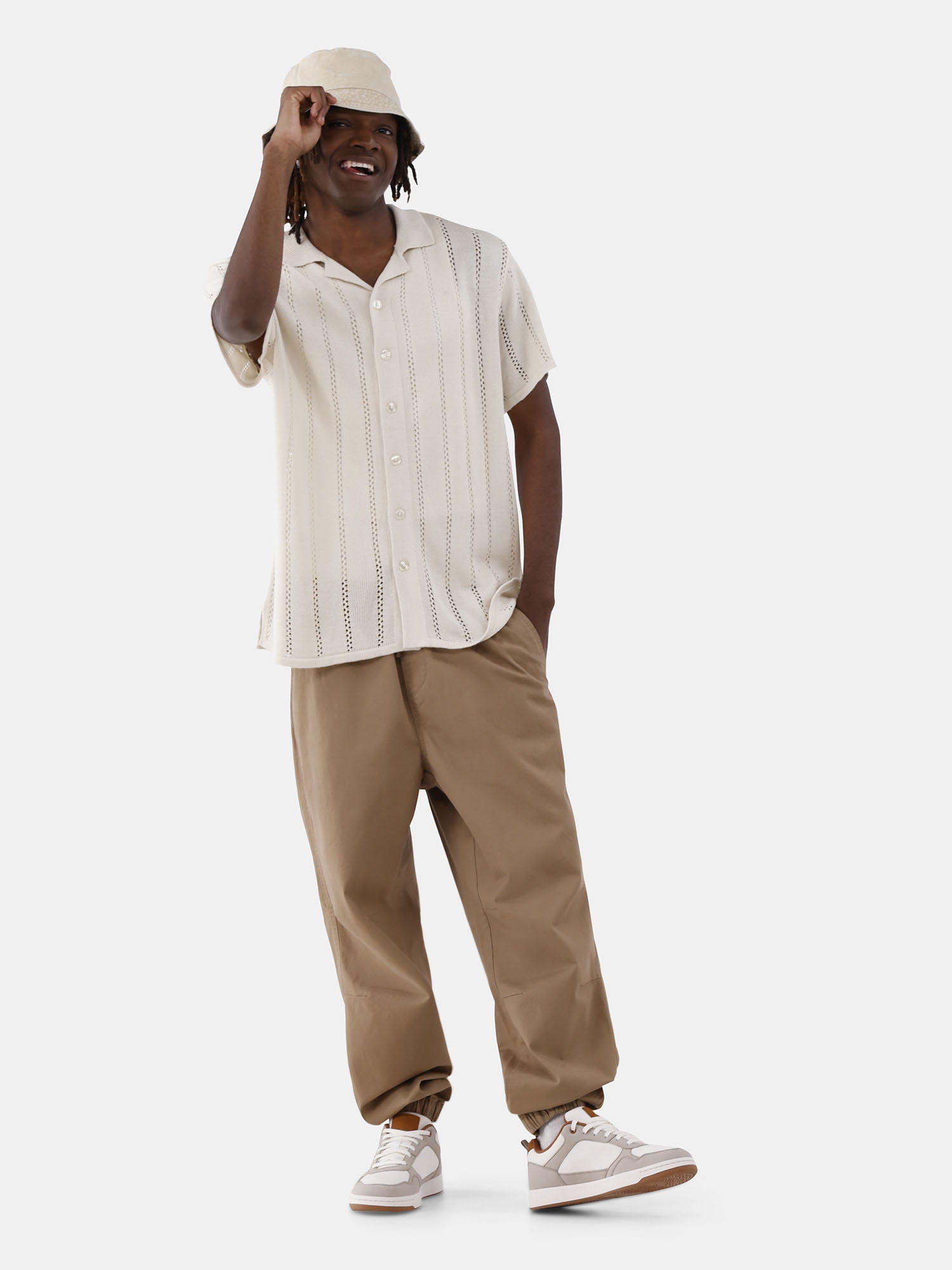 No Boundaries Men's and Big Men's Cotton Blend Twill Jogger Pants, Sizes XS-3XL