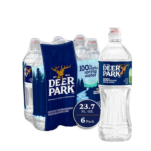 DEER PARK Brand 100 Natural Spring Water, 23.7ounce plastic sport cap