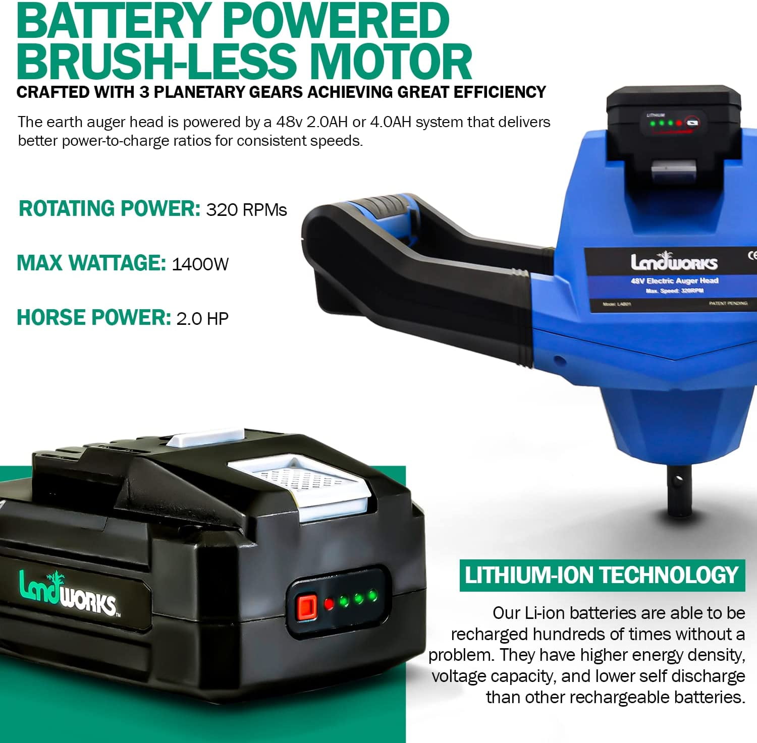 Buy Landworks OTFGUO003 8 x 39 in. Heavy Duty EcoFriendly Electric