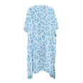 thumbnail image 2 of HELLHERO Polyester Long Kimono Swimsuit Cover Up for Beach Loose Casual Blue Paw Print Pattern, 2 of 6