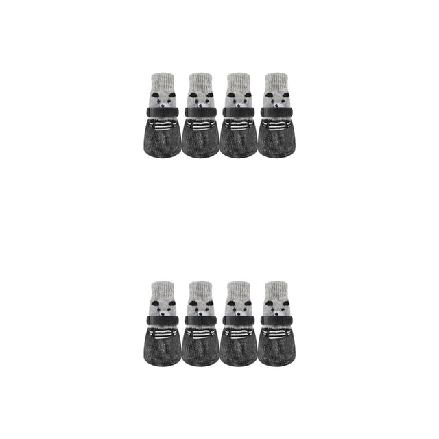 Methold 4 piezas de zapatos cálidos para mascotas, botas de nieve para la lluvia, conjunto de calcetines con suela de goma, calzado de Negro S 2piezas