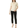 thumbnail image 2 of INSPIRE CHIC Women's Relax Ruffle Cuff Short Sleeve Blouse Bow Tie Collar Blouse, 2 of 7