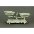 thumbnail image 3 of Distressed White Metal Vintage Balance Scale Plant Stand Decorative Tray, 3 of 4