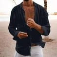 thumbnail image 2 of Dagugfen Mens Shirts Cotton Linen Long Sleeve Button down Beach Shirts Loose Lightweight Casual Shirts, 2 of 6