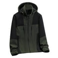 thumbnail image 3 of Sentmoon Coat for Men Solid Color Long Sleeve Drawstring Hooded Neck Men Ski Jacket Oversized Zipper Windbreaker Fall Clothes Men with Pockets Winter for Climbing and Hiking, 3 of 8
