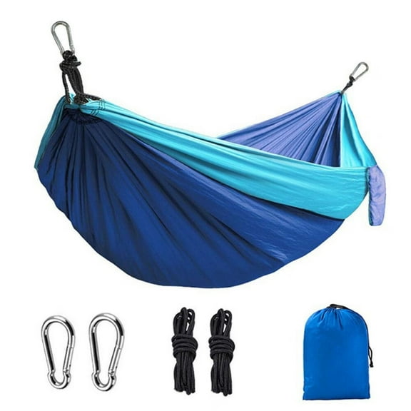 Camping Hammock,Portable Hammock with Tree Straps,Single & Double Hammock for Outdoor,Beach,Hiking,and Travel (Blue)