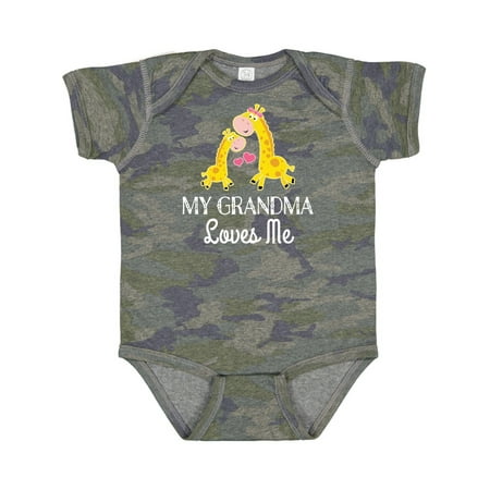 

Inktastic Grandma Loves Me Girls Giraffe Granddaughter Gift Baby Girl Bodysuit