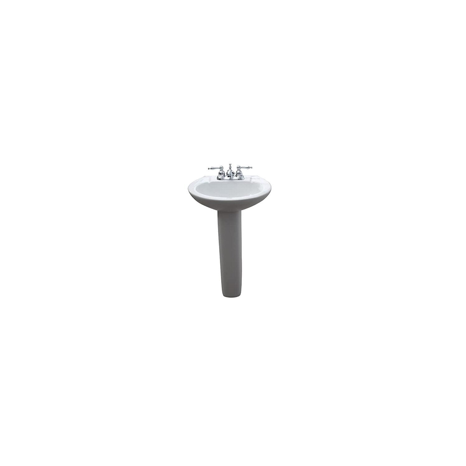 Homestock Mountain Lodge Lavatory With Straight Column And Curved Bowl, 7.75 X 14.75 X 31.5 Inch - Compact And Elegant Bathroom Sink