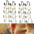 thumbnail image 2 of 5Pcs Stylish Lip Ring Anti-rust Stainless Steel Shiny All Match Nose Ring for Club, 2 of 7