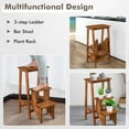thumbnail image 3 of Hyxoo 3 Tier Folding Step Ladder, Multifunction 3-in-1 Wood Step Stool, Display Ladder and Storage Shelf for Library, Home Kitchen, Household Work, Coffee, 3 of 10