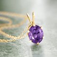 thumbnail image 2 of Gem Stone King 1.55 Ct Oval Shape Purple Amethyst Yellow Gold Plated Silver Pendant 18 inches, 2 of 4