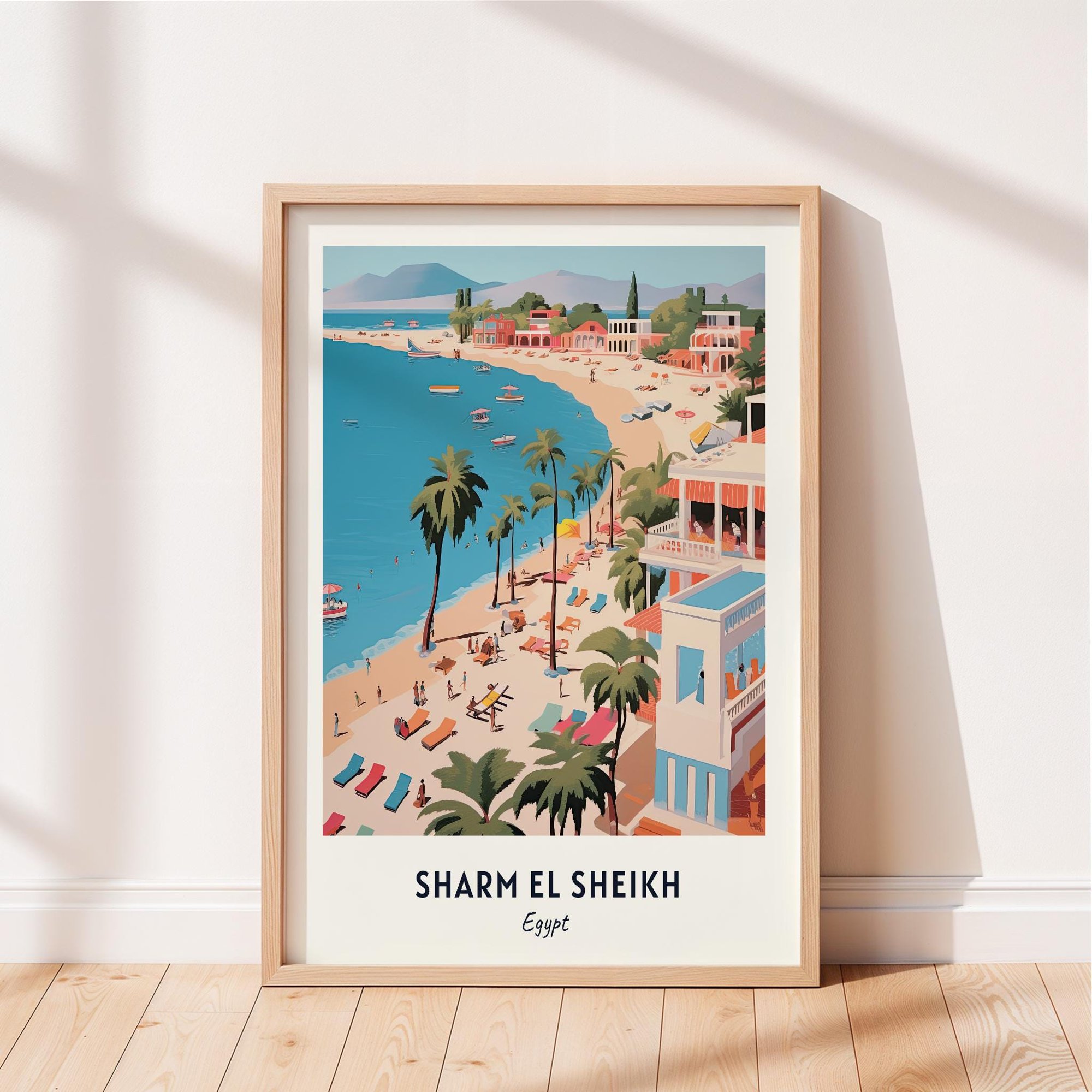 Sharm El Sheikh Travel Naama Bay Egypt Cityscape Poster , Poster Print Only