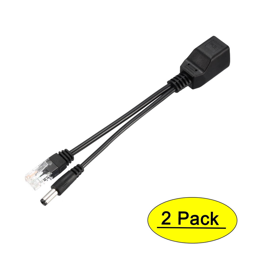 2pcs POE Splitter Power Over Splitter Adapter 12V Black with 5