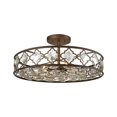 thumbnail image 1 of Armand 8 Light Semi Flush In Weathered Bronze With Champagne Plated Crystal, 1 of 1