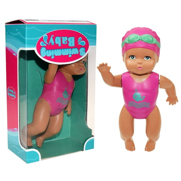 Elainilye Water Baby Doll for Bath Time Cute Baby Swim Doll for Bathtub Shower Play Bath Toys Birthday Gifts Toys for Toddlers 1-3