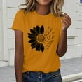 thumbnail image 2 of MESSIYO Shirts for Women Short Sleeve Shirts for Women t shirts for women loose fit womens summer tops women blouses Sunflower T Shirt Blouse Tops Girl Short Sleeve Graphic Tees Yellow 3XL, 2 of 5