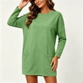 thumbnail image 6 of UKHCCC Women's Plus Dress for Women Loose Fit Long Sleeve Shift with Pockets Casual Flowy A-Line Midi Length Soft Cotton Solid Color Work Office Daily S-2XL, 6 of 9