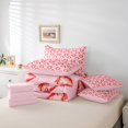 thumbnail image 6 of Homewish Cute Heart Print 7-Piece Twin Bedding Sets,Ribbon Bow Tie Bedding Comforter Set,Pink Diamond Sheet Sets For Girls Kids,Ultra Soft Home Decor Reversible, 6 of 8