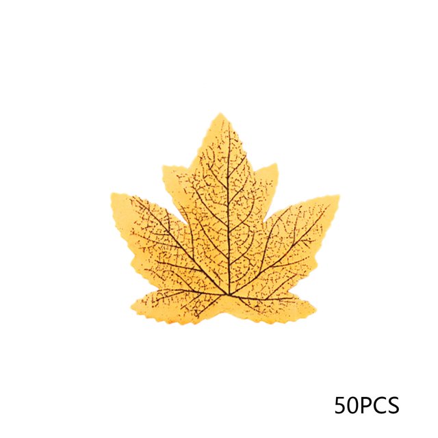 50 Pcs Feuilles d'Érable d'Automne en Tissu - Décoration de Classe Automne/halloween, Table Réutilisable Saisonnière