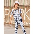 thumbnail image 4 of Oudiya Girl's Summer Clothing Set Short Sleeve Crop Top and Sweatpants Dance Clothes Gift with Fashion Black & White for 12-13Y, 4 of 11