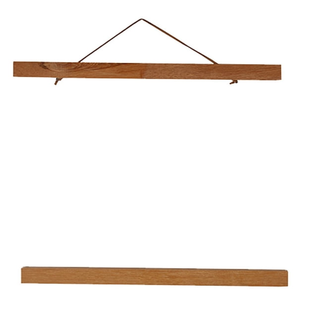 Marco de fotos magnético moderno con aserrín, colgador de madera de teca para impresiones en pergamino, pósteres y obras de arte, 30 cm
