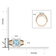 thumbnail image 4 of ANGARA Natural Cushion 2.7 ct Aquamarine Celtic Knot Cocktail Ring in 14K Rose Gold for Women (Size-9mm) | March Birthstone, Birthday, Anniversary, Jewelry Gift for Women | Natural Aquamarine Ring, 4 of 8