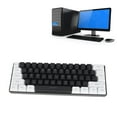 thumbnail image 1 of 60% Wired Gaming Keyboard, RGB Backlit Compact Mini Keyboard, Ergonomic, Mechanical Feeling 61 Keys Keyboard for PC Gamers, Typist, Office, Business, 1 of 7
