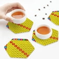 thumbnail image 3 of KLL Drink Coasters Set Hexagon of 4,PU Leather Absorbent Coasters Set Decorative Coffee Cup Coasters Housewarming Gift for Home Decor-Multiplication Table2, 3 of 5