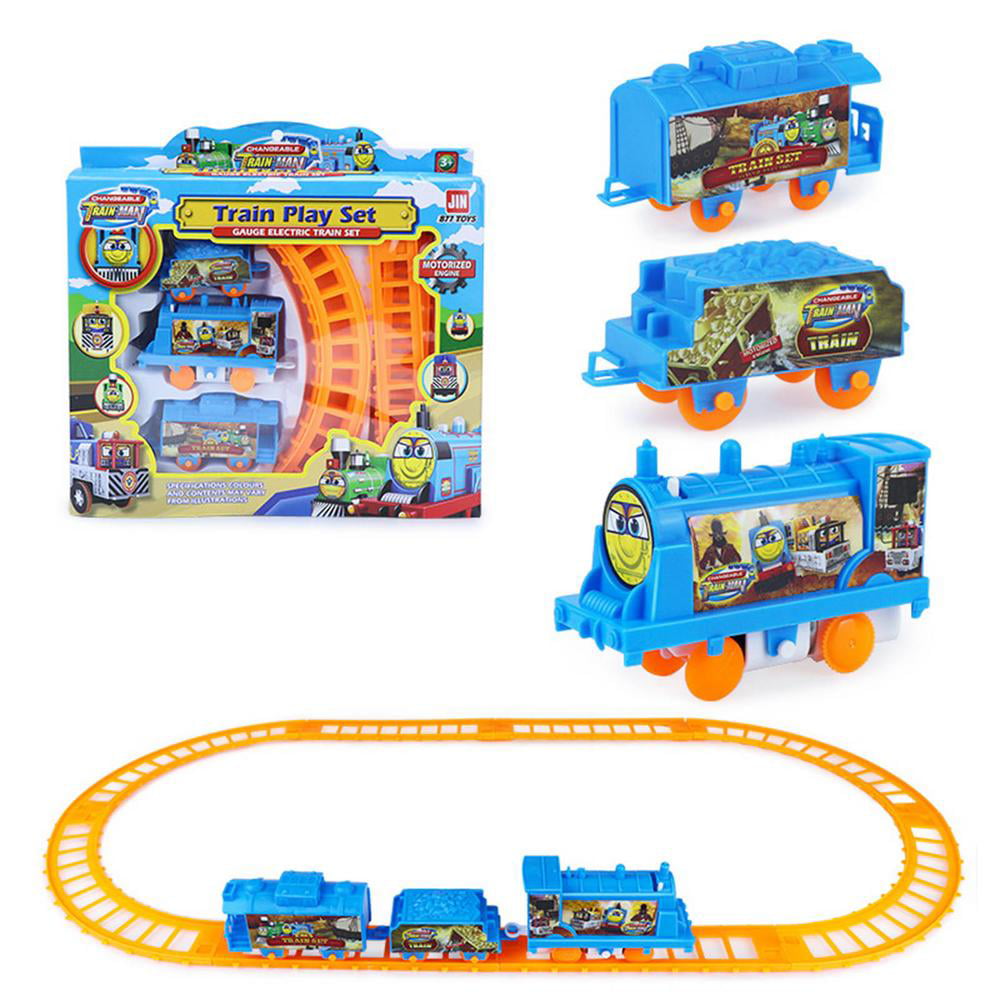 Kids Friendly Building Toy withiout Batteries Battery-Powered Model Train Set with Music Gift Packed Toy Railway Kits Train Track Set 