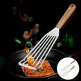 thumbnail image 1 of Volteador de Pescado Perfecl acero inoxidable Antiadherente mango de madera, 1 of 8