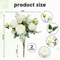 thumbnail image 6 of CALLIEVER 2 Pack Off-White Artificial Peony & Austin Rose Bouquet,10 Silk Heads,12.6" No-Assembly for Home/Wedding/Mother's Day/Valentine's, 6 of 8