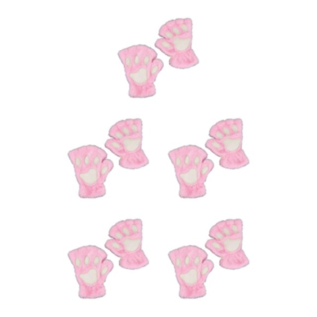 Minnieouse Guantes sin dedos con garra de oso, suaves y cómodos, para un aspecto moderno, guantes de medio dedo, color rosa cálido Type2 NO2