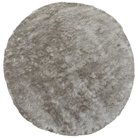 Feizy Indochine Modern Solid, Gray/Silver, 8' x 8' Round Rug Sheen Fade Resistant Luxury & Glam Floor Rug for Living room Bedroom