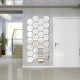 thumbnail image 2 of IFANLANDOR Hexagonal Mirror Tiles Wall Stickers 12Pcs Acrylic For Kids Bedroom Decor, 2 of 8