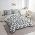 thumbnail image 3 of Homewish Grey White Buffalo 7-Piece Twin Bedding Sets For Children Teens Adults,Mid Century Geometric Lines Bedding Comforter Set,Love Heart Print Breathable Sheet Sets,Luxury Bedroom Decor, 3 of 8