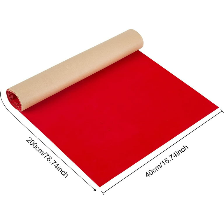Self Adhesive Velvet Flocking Sheet Red Soft Velvet Drawer Liner