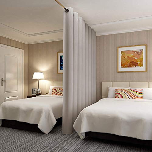 Room Divider Curtain 10ft Wide, Queen Size Bed Divider