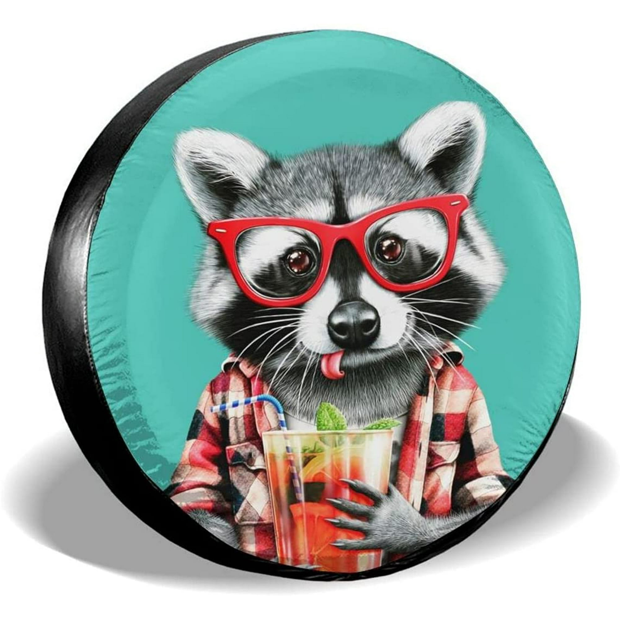 IYEFENG Funny Raccoon Spare Tire Cover Wheel Protectors Water Dust Proof  Universal Fit for Trailer Rv SUV Truck Camper Travel Accessories 14