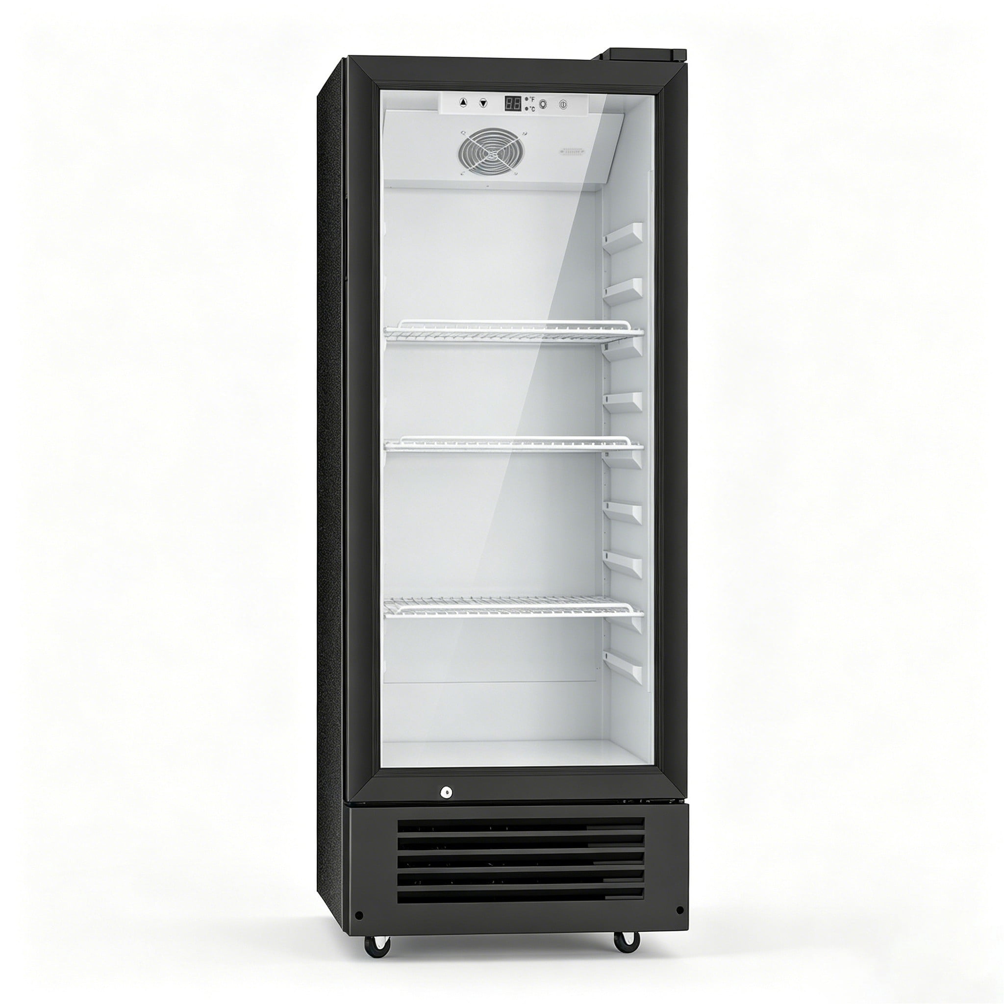 Auseo Commercial&Residential Display Refrigerator,Beverage Refrigerator with Double Tempered Glass Door, 34℉–50°F Drink Fridge for Home/Office/Bar/Restaurant