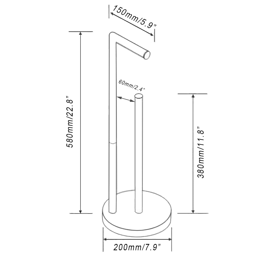 Marmolux Acc Brushed Steel Toilet Paper Holder with Storage, Freestanding