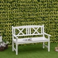 thumbnail image 2 of Outsunny Wooden 2-Person Garden Bench for Backyard, Deck, Porch, White, 2 of 10