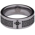thumbnail image 2 of Celtic Cross Tungsten Carbide Ring, 2 of 9