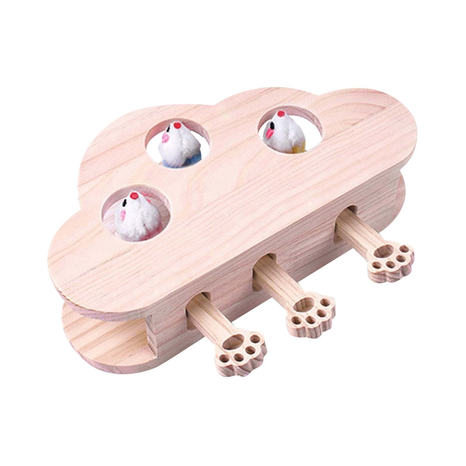 Wooden Whack-a- Interactive Cat Toy for Indoor Cats Interactive Pet Toy Box Cat Puzzle Toy for All Ages Cats for Indoor Play Exercise