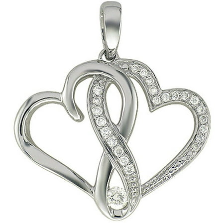 Heart 2 Heart 1/5 Carat T.W. Diamond Sterling Silver Pendant, 20