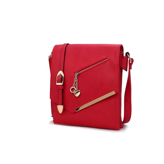 MKF Collection Jasmine Women's Crossbody Bag, Vegan Leather Shoulder Bag Large Crossover Daily Handbag by Mia K