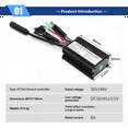 thumbnail image 5 of Electric Bike Controller KT-16A 36/48V 6 Tube Sine Wave Controller SM Plug for Ebike Motor Conversion for KT LCD Display,1 * Electric Bike Controller,Black, 5 of 6