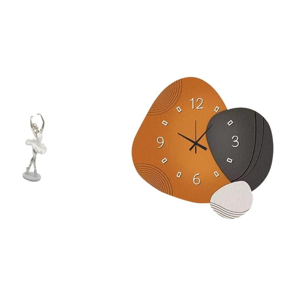 Figura artística moderna y creativa de una bailarina, que también funciona como reloj de pared decorativo para dormitorio, chimenea, oficina, entrada,