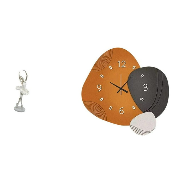 Figura artística moderna y creativa de una bailarina, que también funciona como reloj de pared decorativo para dormitorio, chimenea, oficina, entrada,
